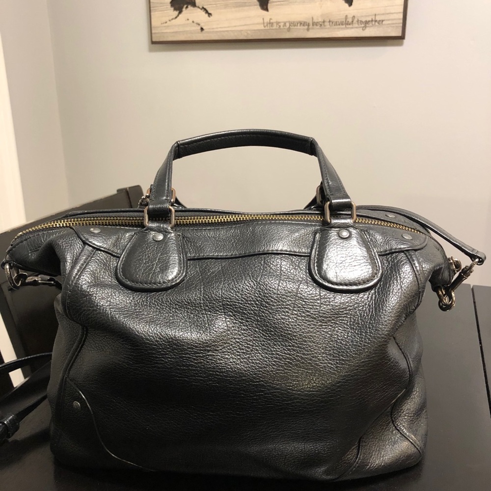 Coach Black Leather Satchel with Crossbody Strap - Picture 3 of 16